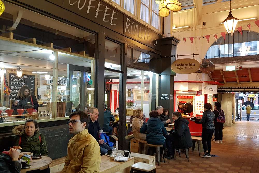 Columbia coffee roasters in Oxford's covered market